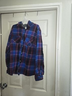 Legendary Whitetails Blue and Purple Plaid Flannel Shirt